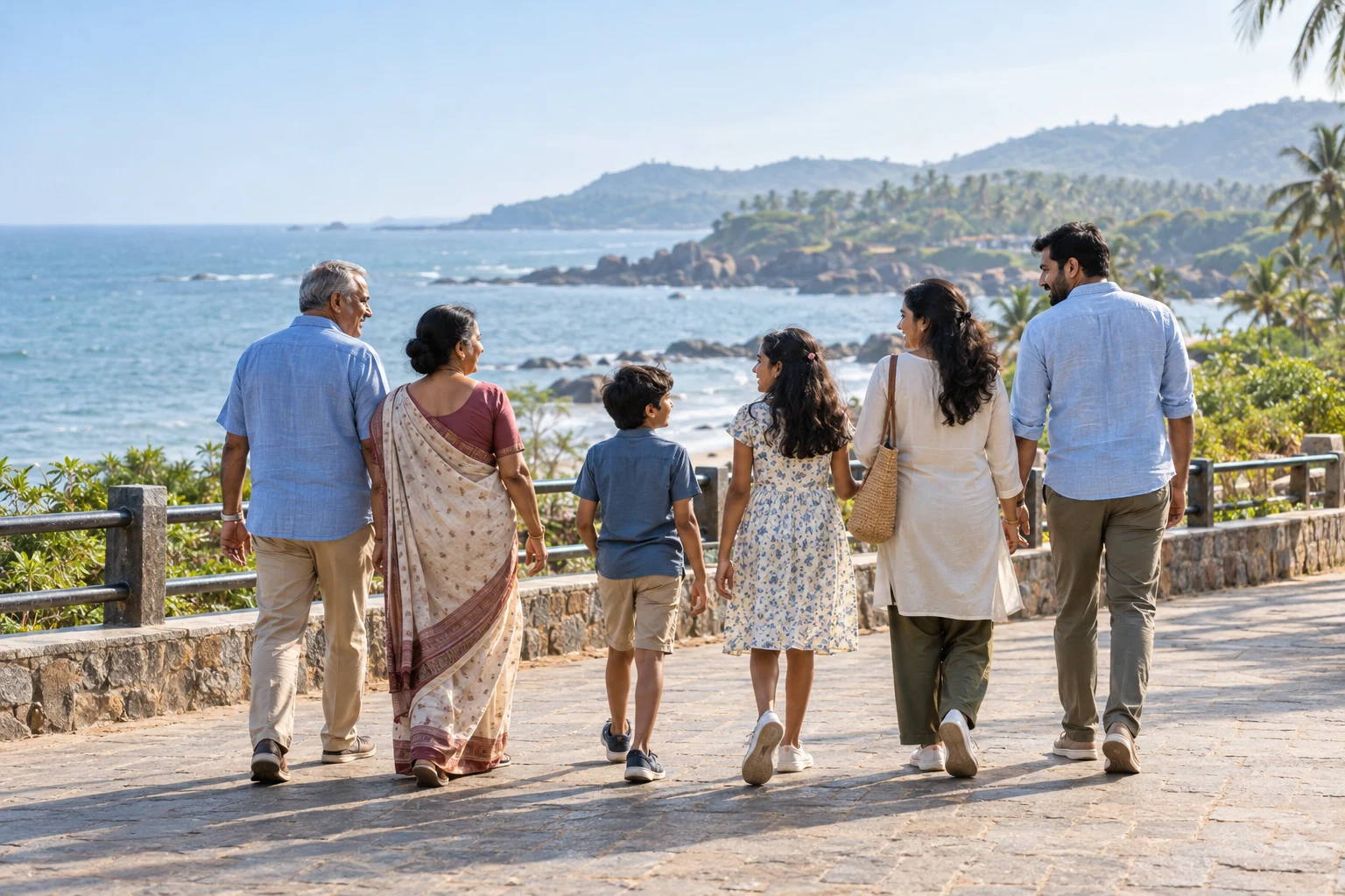 Family & group trips, illustrative travel scene