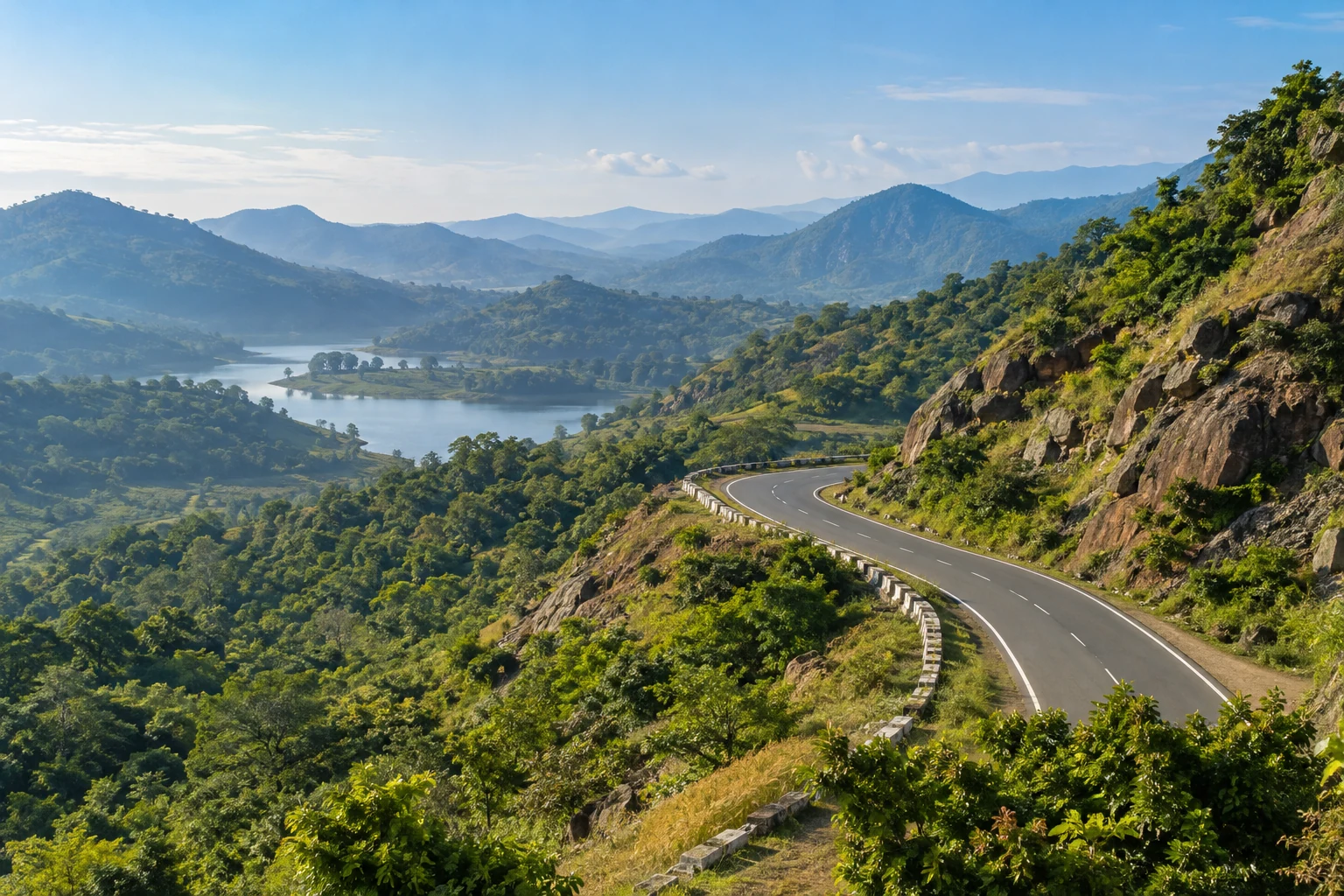 Outstation tours & sightseeing, illustrative travel scene